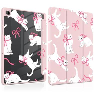 Imagem de MEEgoodo Capa para Samsung Galaxy Tab A9 Plus 27.9 cm 2023 com suporte para caneta S, capa para tablet com revestimento traseiro de acrílico transparente + suporte de três dobras + despertar/hibernar