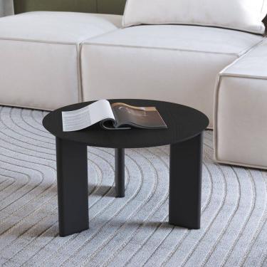 Imagem de Mesa de Centro Orgânica Chanfrado Pé Madeira Complementos Preto