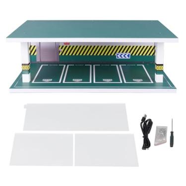 Imagem de 1:32 Modelo de estacionamento Lighting Car Garagem Exibir estacionamento estimulado cena do estacionamento subterrâneo com capa de poeira usb para colecionadores decoração de