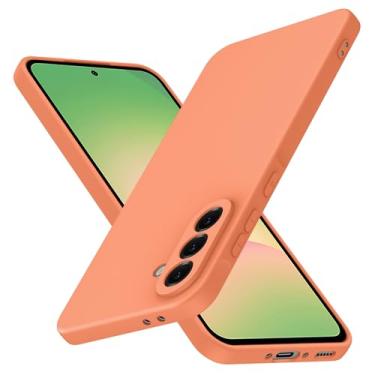 Imagem de Capa para Samsung Galaxy A36 5G silicone líquido, proteção de corpo inteiro, capa macia antiarranhões para Samsung Galaxy a36 5g capa de telefone slim fit durável 17.0 cm laranja JUS01-265