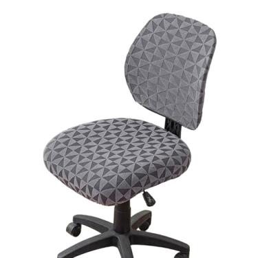 Imagem de Lzyjckh Capa para Cadeira de Escritório 2 Peças, Capa para Cadeira de Escritório e Computador Capas Elásticas para Cadeira Protetores de Almofada para Assento de Cadeira Giratória,Gray