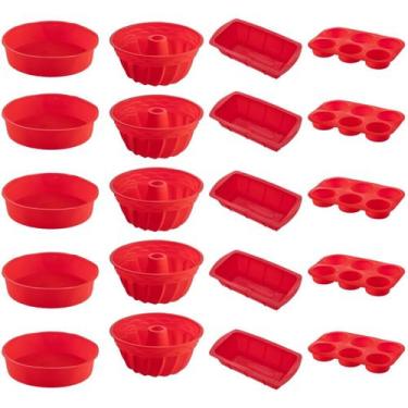 Imagem de 5 Jogo Formas Sortida Redonda Espiral Pães Cupcake Silicone - QUALITY 