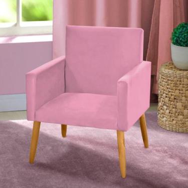 Imagem de Poltrona Nina suede rosa para leitura - JBL ESTOFADOS