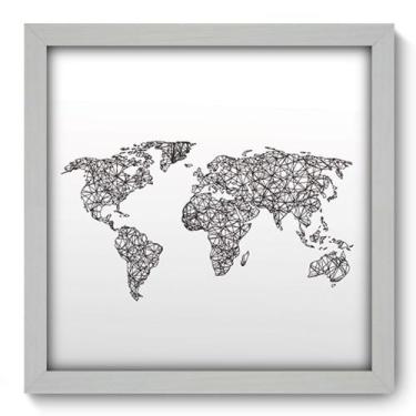 Imagem de Quadro Decorativo - Mapa Mundi - 33cm x 33cm - 092qddb - Allodi