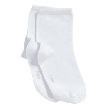 Imagem de Meia Soquete Puket Feminina Cotton Lisa Branco e Mescla Claro 34 a 39,