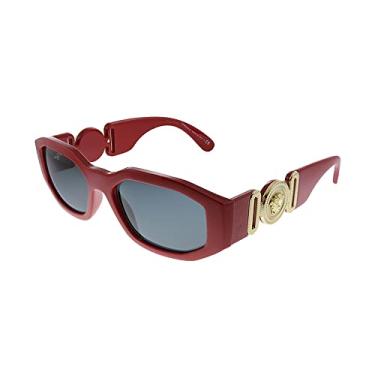 Imagem de Versace Óculos de sol masculino armação preta, lentes cinza escuro, 53 mm, Vermelho, 53-18-140