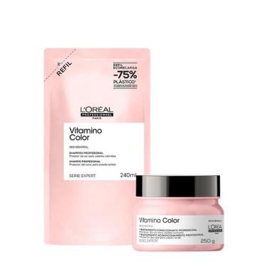 Imagem de Kit L'Oréal Professionnel Vitamino Color Shampoo Refil Máscara 250 (2 