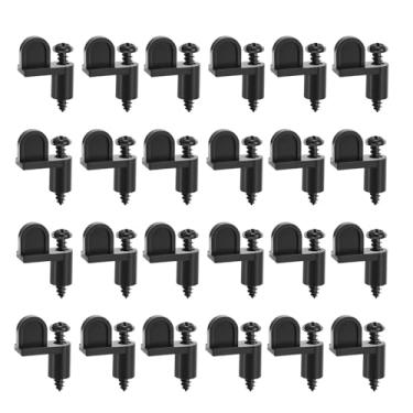 Imagem de SQXBK 24 peças de 20 mm de nylon preto para janela, fivelas com parafusos para proteger quebra-ventos