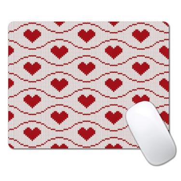 Imagem de Mouse pad bonito em forma de coração vermelho para mesa, computador portátil, pequeno mouse pad para laptop sem fio, 24 cm x 20 cm design base de borracha antiderrapante mousepad superfície lisa para