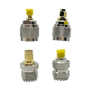 Imagem de 4 peças SMA - Kit de conectores de antena UHF SMA para PL259 SO239 UHF VHF adaptador coaxial de crimpagem para rádio CB antena de rádio amador portátil Walkie talkie rádio amador