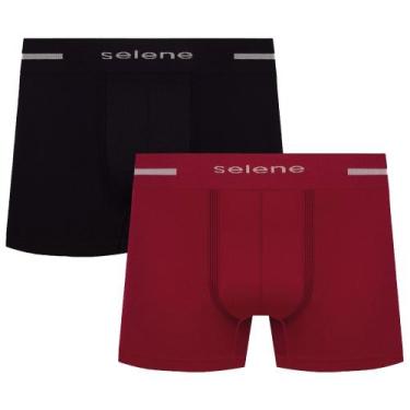 Imagem de Kit 2 Cueca Box Boxer Microfibra Selene Masculina Original, M, Preta c