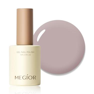 Imagem de MEGIOR Esmalte de gel bege Stone 15 ml de absorção de luz UV de longa duração, fácil de aplicar, kit de esmalte em gel para mulheres, meninas, manicure, faça você mesmo, salão de beleza, presente para