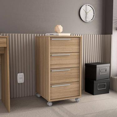 Imagem de Gaveteiro Maia 4 Gavetas Castanho Politorno Móveis