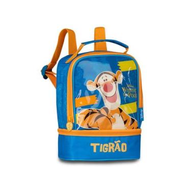 Imagem de Lancheira Tigrão Térmica Costas Escolar Meninos Ursinho Pooh, Azul