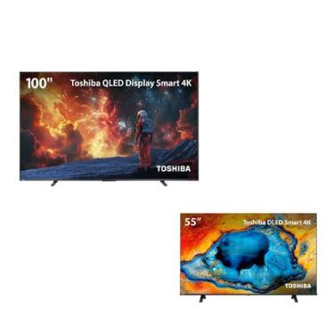 Imagem de Smart TV QLED 100 4K UHD Toshiba Google TV + TV Toshiba de 55" 4k DLED VIDAA - 100Z670RS1KG 100Z670RS1KG