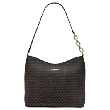 Imagem de Calvin Klein Bolsa de ombro Nova Chain Hobo, marrom/cáqui/preta mini, tamanho único