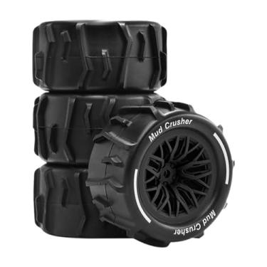 Imagem de simhoa 4x 1/18 Escala RC Pneus Componentes Peças de Reposição Profissional para Granito, Preto