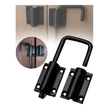 Imagem de Trinco Camarão 1Pç Preto Ferrolho Porta Sanfona Madeira
