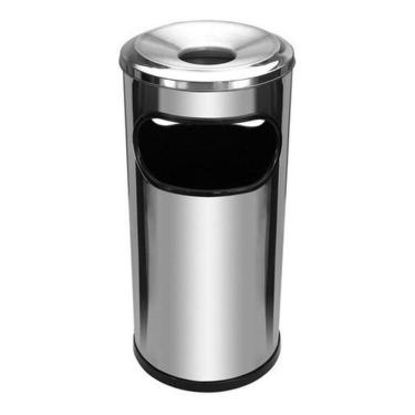 Imagem de Cinzeiro Lixeira Em Aço Inox Com Aro Em Aluminio Jsn