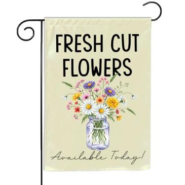Imagem de VOTANTA (30,5 cm x 45,72 cm) Flores Frescas Mercado de Flores Flores Cortadas Frescas para Venda Disponível Hoje Presentes Mercado de Fazendeiros Sinal Exterior Quintal Casa Pátio Decorações Bem-vindo