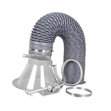 Imagem de harayaa Mangueira extratora de fumaça de solda com acessórios de capuz Braço extrator de fumaça de solda ajustável com braçadeira de mangueira para uso, 65mm