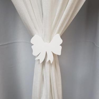 Imagem de Abraçadeira de Cortina Laço – Organizador e Enfeite Decorativo – Kit com 2 Unidades (Branco)