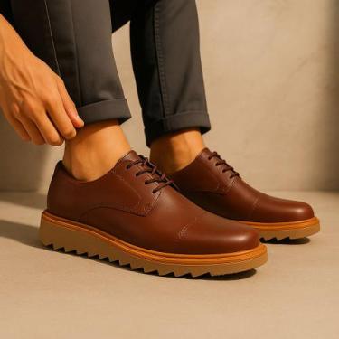 Imagem de Sapato Oxford Social Masculino Solado Tratorado Em Couro Eco Design Ar