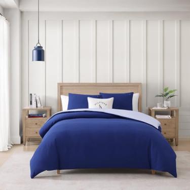 Imagem de Tommy Hilfiger - Conjunto de edredom, roupa de cama super macia com fronhas combinando, essenciais para cama bordada (azul piquê, casal/queen)