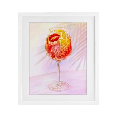 Imagem de Stupell Industries Impressão emoldurada retrô e tropical Aperol Spritz branca sob vidro, design de Ziwei Li, 40,6 x 33,5 cm