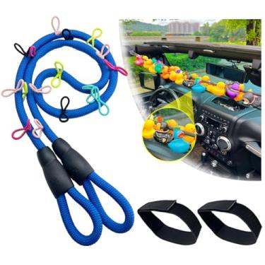 Imagem de Suporte de pato Paracord para Jeep Wrangler YJ TJ JK JL e Gladiator JT, suportes de patos de borracha, organizador de patos de borracha para Jeep, azul