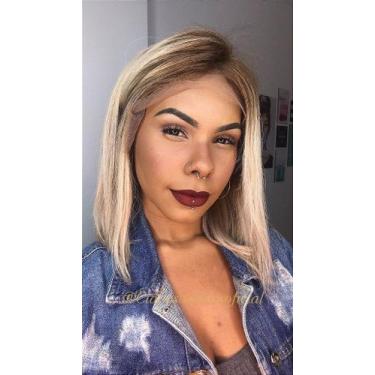 Imagem de Peruca lace front cabelo humano loiro ombre Maísa com cabelo humano - 