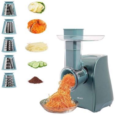 Imagem de Ralador Elétrico Automático ASLATT com 5 Acessórios, 110V 150W Verde