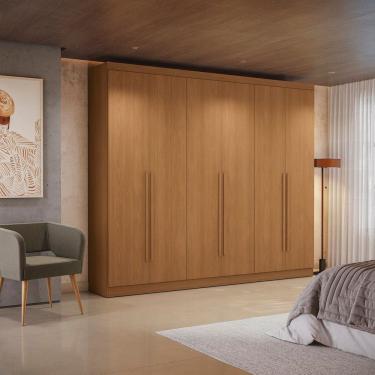 Imagem de Guarda-roupa 6 Portas e 3 Gavetas Dormitorio Bigger Lo Canela