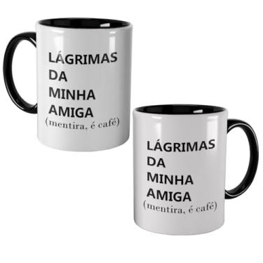 Imagem de Caneca Preta Lágrimas da Minha Amiga, Mentira é Café