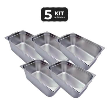 Imagem de Kit 5 cuba com alca inox 1/1 gn 150 para buffet - Chef Line