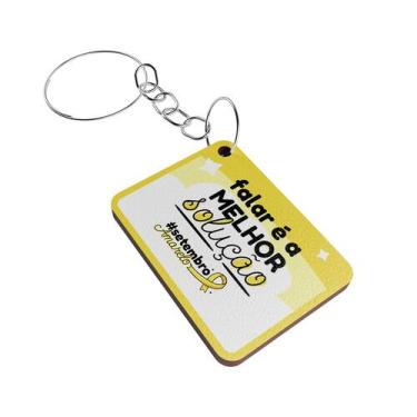 Imagem de Kit 50 Chaveiros MDF Setembro Amarelo Valorização da Vida - Bazar dos 