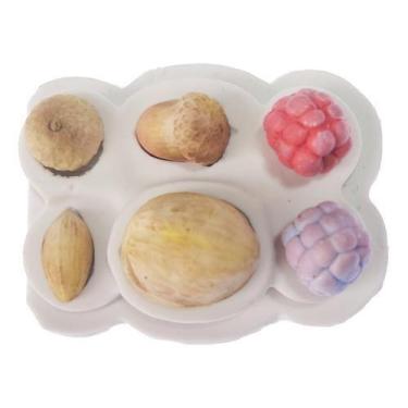 Imagem de Molde Silicone Nozes Castanhas Frutas Secas Formas Para Artesanato Bis