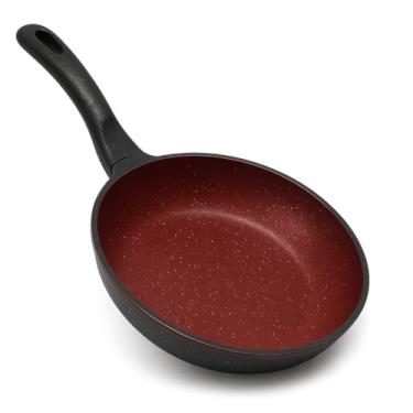 Imagem de Frigideira Indução Grande Antiaderente, Vermelha, Revestimento Especial, Compatível com Fogão Elétrico, Gás e Indução (20cm)