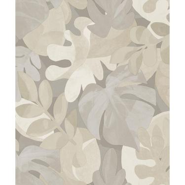 Imagem de Papel De Parede Belize Folhagem Cinza E Bege Ph3004