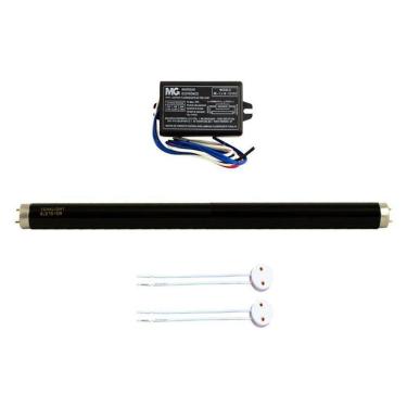 Imagem de Kit Lâmpada 15W Luz Negra Blb 45Cm+ Inversor 12V+ Soquete T8