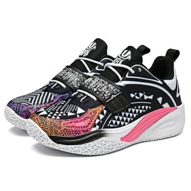 Imagem de Novetra Tênis de basquete masculino cano alto, leve, com cadarço, cabedal couro, bico redondo, sola grossa, amortecimento antiderrapante(Black,41 BR)