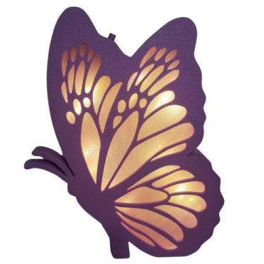 Imagem de Luminária Infantil Borboleta LED  Quarto de Menina - Espaço 3d, Lilás