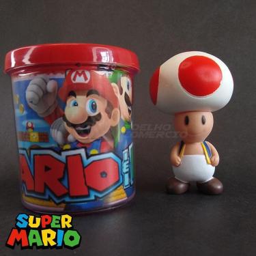 Imagem de Kit Boneco Colecion. Toad Cogum. 10Cm + Caneca Super Mario