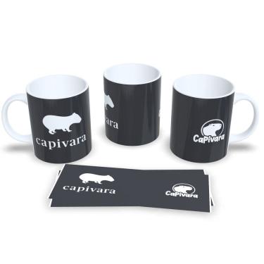 Imagem de Caneca de Porcelana Capivara Fofa Presente Criativo e Divertido