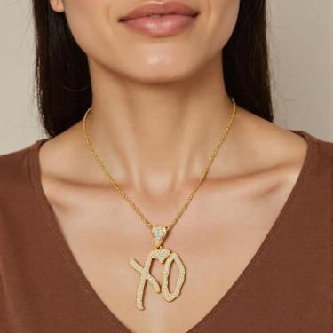 Imagem de 1 colar com pingente Unise High Hip Hop Xo Letra, acessórios modernos para presente, one size, Plástico, plástico