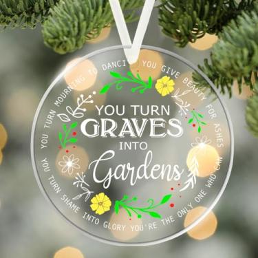 Imagem de Enfeites de Natal, enfeites de árvore, enfeites de pendurar para 1 peça de acrílico redondo transparente Você transforma sepulturas em jardins, ambientes externos, interiores, decoração de casa
