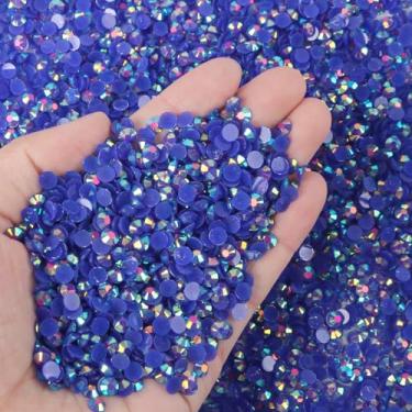 Imagem de 5000 peças de strass de geleia de resina azul real de 3 mm para arte de unhas acrílicas DIY