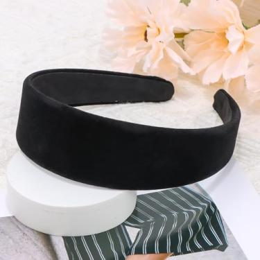 Imagem de Bandanas femininas acolchoadas de veludo preto, antiderrapantes, confortáveis, para mulheres