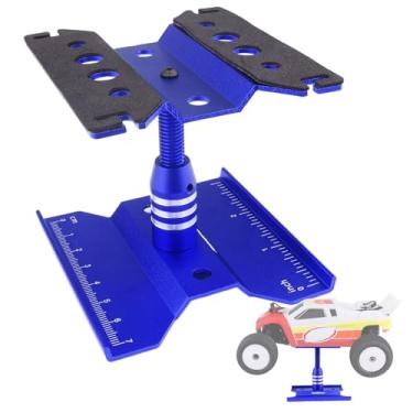 Imagem de HobbyPark Mini RC Car Work Stand Aluminum for 1/24 1/18 Scale RC Crawler Axial SCX24 Traxxas TRX4M FCX24 FCX18 Workstation 360 Degree Rotation Lift Lower (Blue)