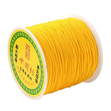 Imagem de 100 jardas/rolo 0,8 mm fios de nylon trançado de ouro chinês cordão de nó para joias cordas de miçangas para artesanato faça você mesmo Kumihimo pulseiras de macramê para fabricação de suprimentos